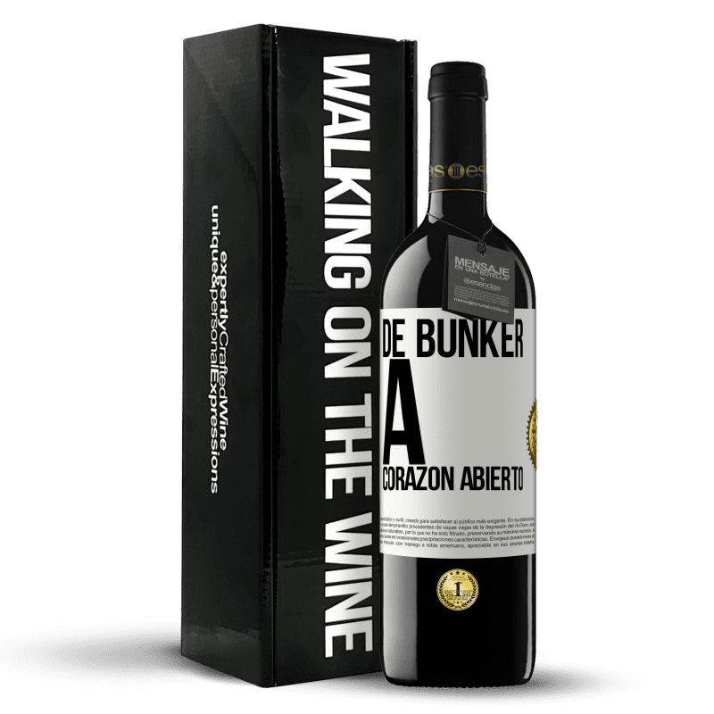 39,95 € Envío gratis | Vino Tinto Edición RED MBE Reserva De búnker a corazon abierto Etiqueta Blanca. Etiqueta personalizable Reserva 12 Meses Cosecha 2015 Tempranillo