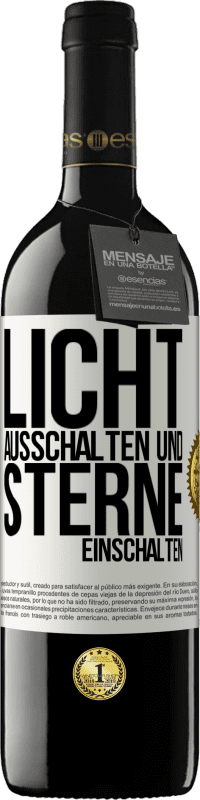 39,95 € Kostenloser Versand | Rotwein RED Ausgabe MBE Reserve Licht ausschalten und Sterne einschalten Weißes Etikett. Anpassbares Etikett Reserve 12 Monate Ernte 2014 Tempranillo