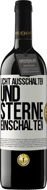 Kostenloser Versand | Rotwein RED Ausgabe MBE Reserve Licht ausschalten und Sterne einschalten Weißes Etikett. Anpassbares Etikett Reserve 12 Monate Ernte 2014 Tempranillo