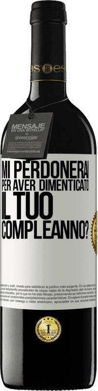 39,95 € Spedizione Gratuita | Vino rosso Edizione RED MBE Riserva Mi perdonerai per aver dimenticato il tuo compleanno? Etichetta Bianca. Etichetta personalizzabile Riserva 12 Mesi Raccogliere 2015 Tempranillo