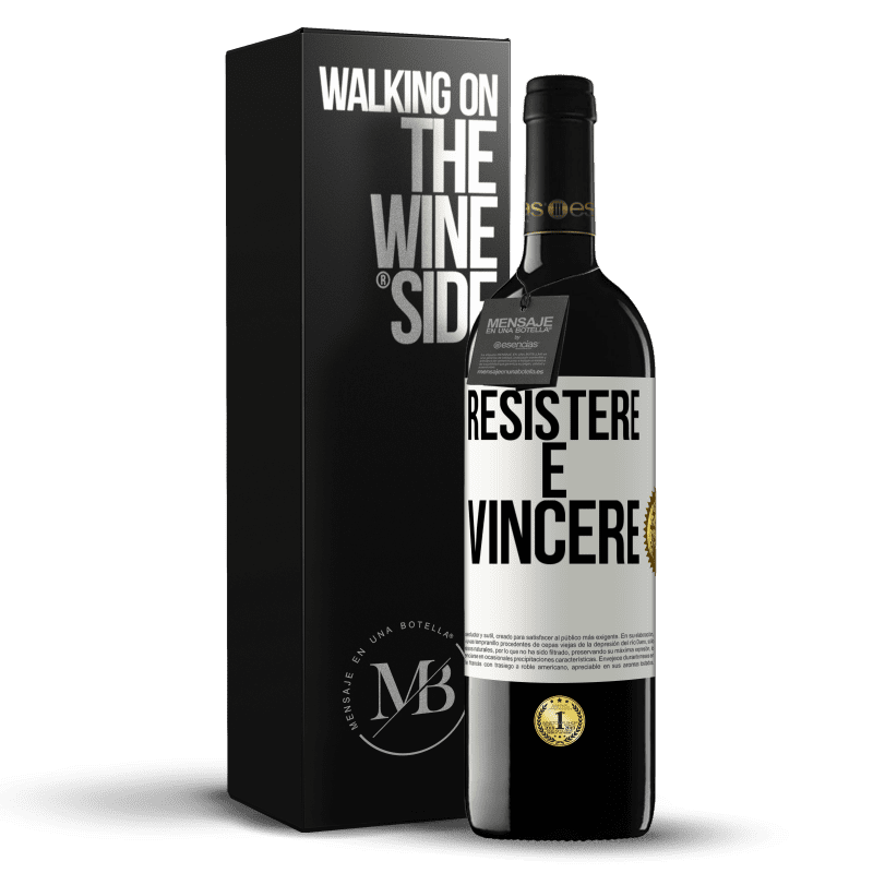 39,95 € Spedizione Gratuita | Vino rosso Edizione RED MBE Riserva Resistere è vincere Etichetta Bianca. Etichetta personalizzabile Riserva 12 Mesi Raccogliere 2016 Tempranillo