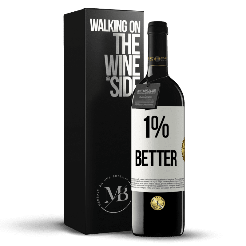 39,95 € Envío gratis | Vino Tinto Edición RED MBE Reserva 1% Better Etiqueta Blanca. Etiqueta personalizable Reserva 12 Meses Cosecha 2014 Tempranillo