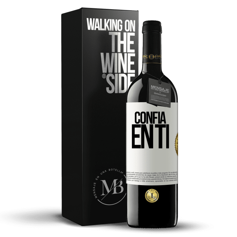 39,95 € Envío gratis | Vino Tinto Edición RED MBE Reserva Confía en ti Etiqueta Blanca. Etiqueta personalizable Reserva 12 Meses Cosecha 2014 Tempranillo