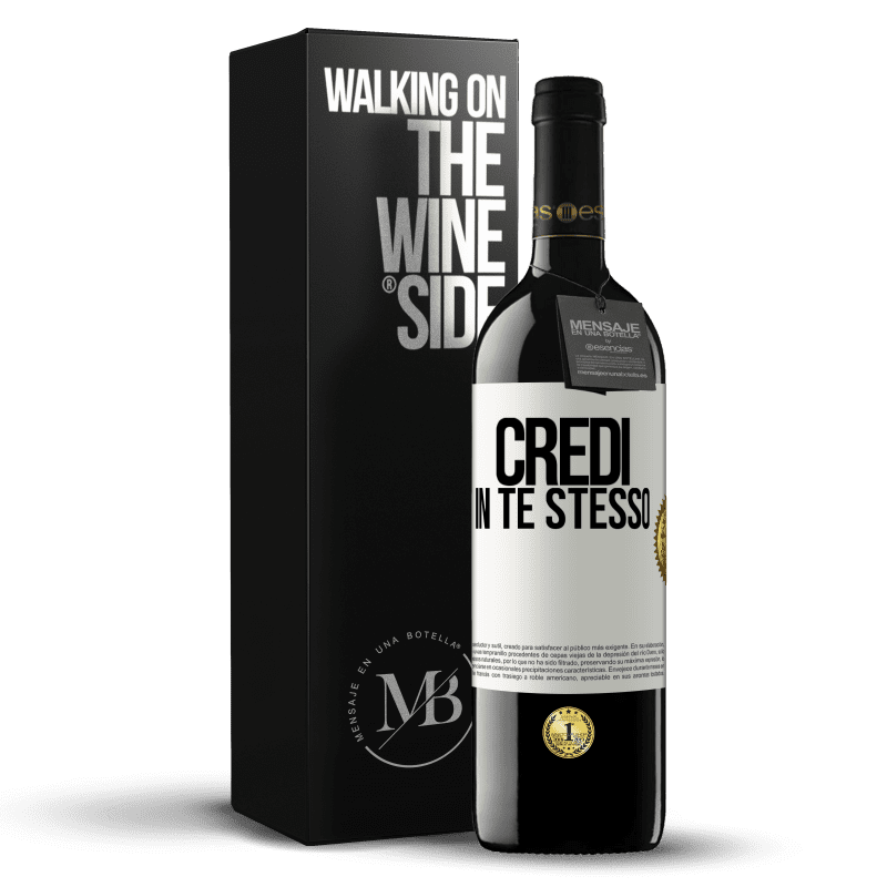 39,95 € Spedizione Gratuita | Vino rosso Edizione RED MBE Riserva Credi in te stesso Etichetta Bianca. Etichetta personalizzabile Riserva 12 Mesi Raccogliere 2016 Tempranillo