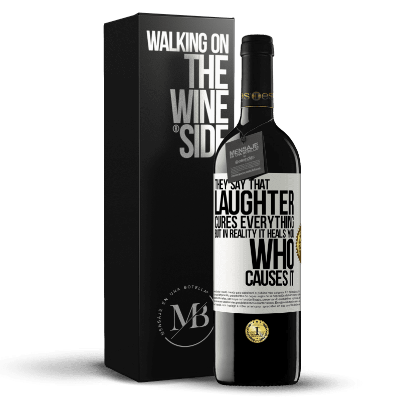 39,95 € Free Shipping | Red Wine RED Edition MBE Reserve They say that laughter cures everything, but in reality it heals you who causes it White Label. Customizable label Reserve 12 Months Harvest 2014 Tempranillo