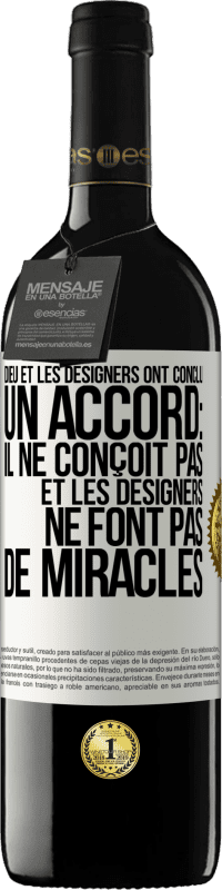 Envoi gratuit | Vin rouge Édition RED MBE Réserve Dieu et les designers ont conclu un accord: il ne conçoit pas et les designers ne font pas de miracles Étiquette Blanche. Étiquette personnalisable Réserve 12 Mois Récolte 2014 Tempranillo