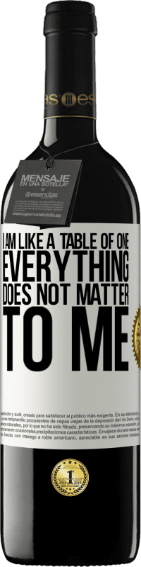 39,95 € | Red Wine RED Edition MBE Reserve I am like a table of one ... everything does not matter to me White Label. Customizable label Reserve 12 Months Harvest 2014 Tempranillo