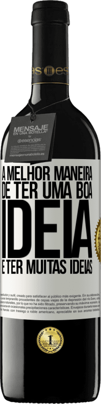 «A melhor maneira de ter uma boa ideia é ter muitas ideias» Edição RED MBE Reserva