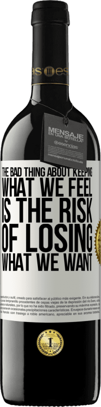 39,95 € | Red Wine RED Edition MBE Reserve The bad thing about keeping what we feel is the risk of losing what we want White Label. Customizable label Reserve 12 Months Harvest 2015 Tempranillo