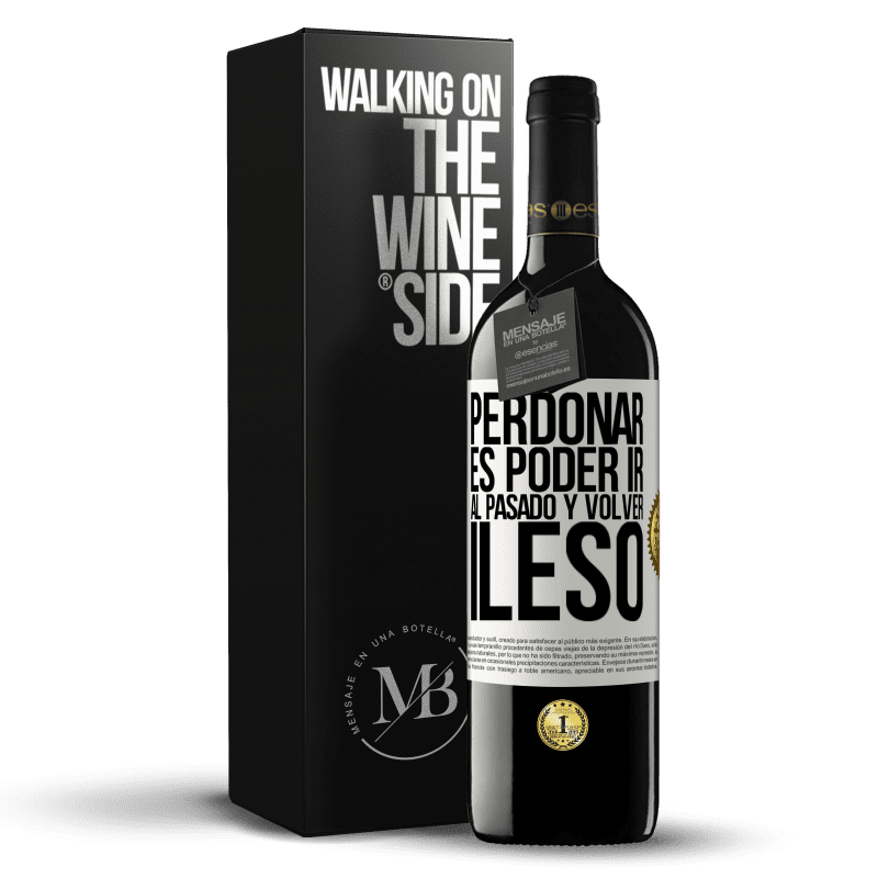 39,95 € Envío gratis | Vino Tinto Edición RED MBE Reserva Perdonar es poder ir al pasado y volver ileso Etiqueta Blanca. Etiqueta personalizable Reserva 12 Meses Cosecha 2014 Tempranillo