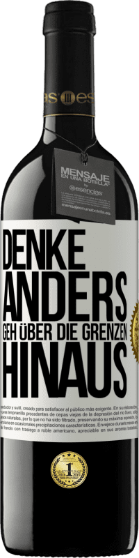 Kostenloser Versand | Rotwein RED Ausgabe MBE Reserve Denke anders. Geh über die Grenzen hinaus Weißes Etikett. Anpassbares Etikett Reserve 12 Monate Ernte 2014 Tempranillo