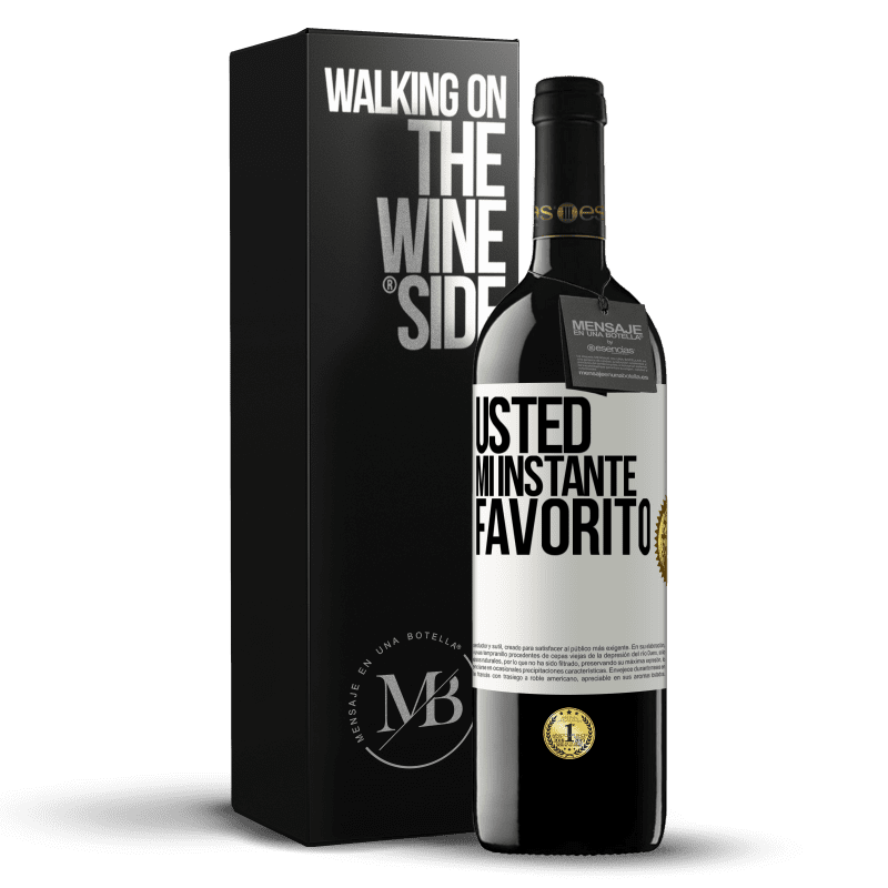 39,95 € Envío gratis | Vino Tinto Edición RED MBE Reserva Usted. Mi instante favorito Etiqueta Blanca. Etiqueta personalizable Reserva 12 Meses Cosecha 2014 Tempranillo