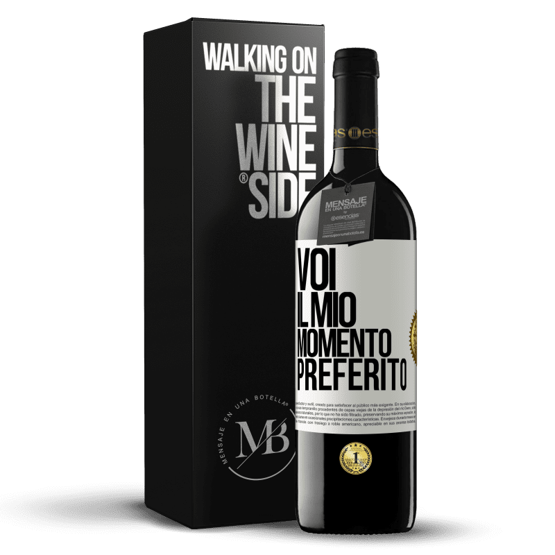 39,95 € Spedizione Gratuita | Vino rosso Edizione RED MBE Riserva Voi. Il mio momento preferito Etichetta Bianca. Etichetta personalizzabile Riserva 12 Mesi Raccogliere 2014 Tempranillo