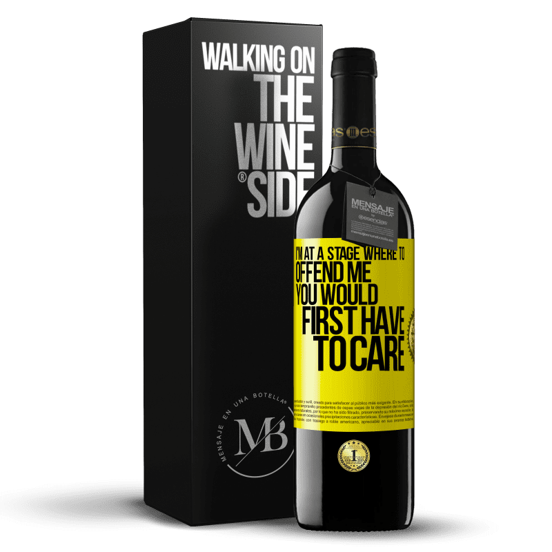 39,95 € Free Shipping | Red Wine RED Edition MBE Reserve I'm at a stage where to offend me, you would first have to care Yellow Label. Customizable label Reserve 12 Months Harvest 2014 Tempranillo