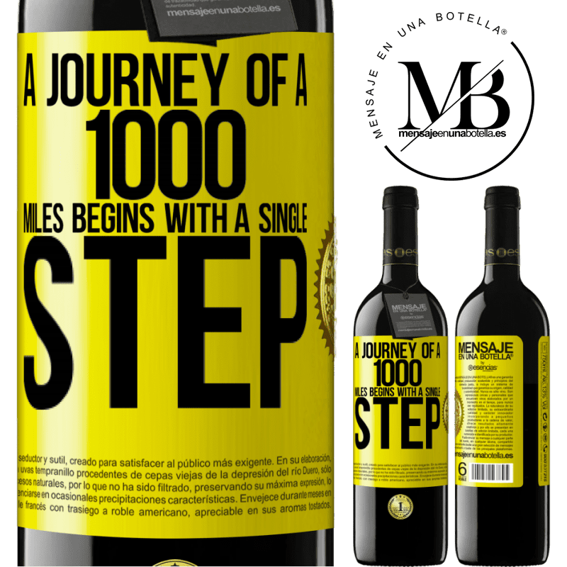 24,95 € Free Shipping | Red Wine RED Edition Crianza 6 Months A journey of a thousand miles begins with a single step Yellow Label. Customizable label Aging in oak barrels 6 Months Harvest 2019 Tempranillo