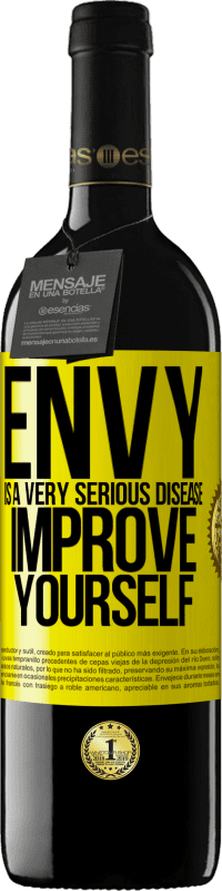 39,95 € Free Shipping | Red Wine RED Edition MBE Reserve Envy is a very serious disease, improve yourself Yellow Label. Customizable label Reserve 12 Months Harvest 2015 Tempranillo