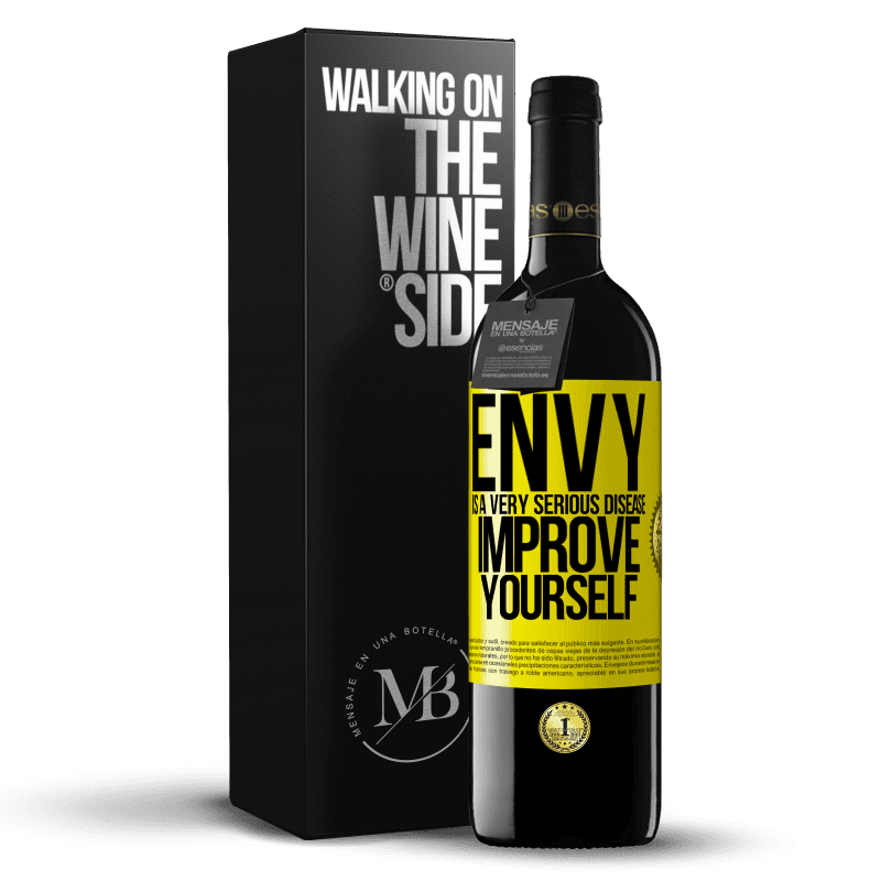 39,95 € Free Shipping | Red Wine RED Edition MBE Reserve Envy is a very serious disease, improve yourself Yellow Label. Customizable label Reserve 12 Months Harvest 2015 Tempranillo