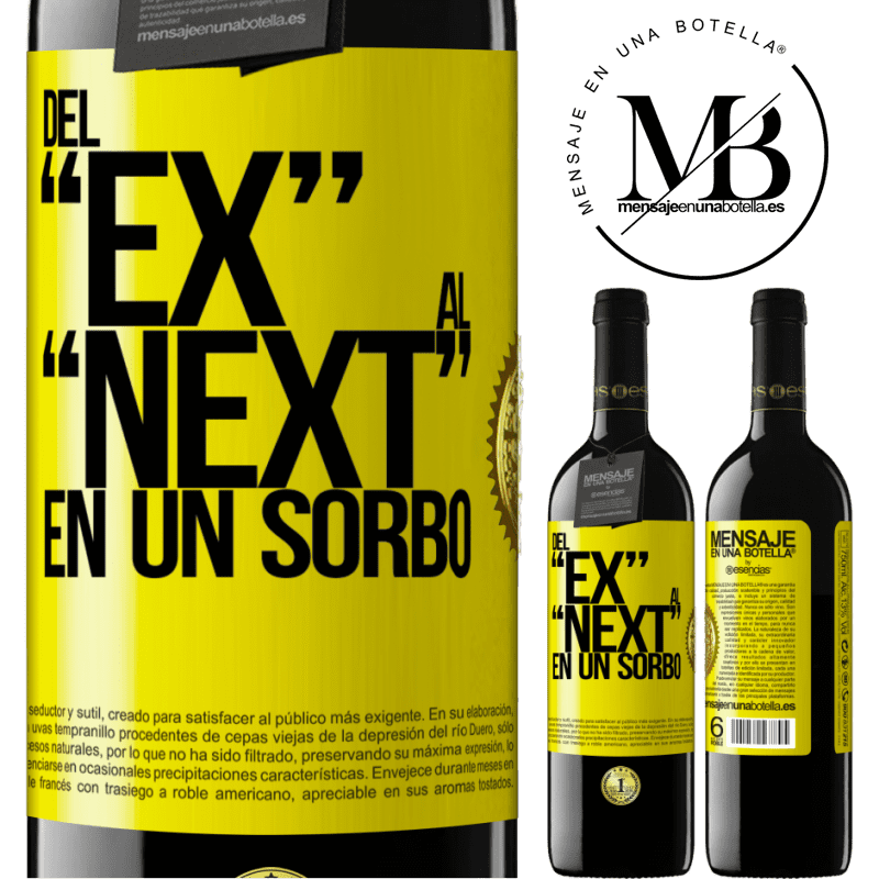 24,95 € Free Shipping | Red Wine RED Edition Crianza 6 Months Del EX al NEXT en un sorbo Yellow Label. Customizable label Aging in oak barrels 6 Months Harvest 2019 Tempranillo
