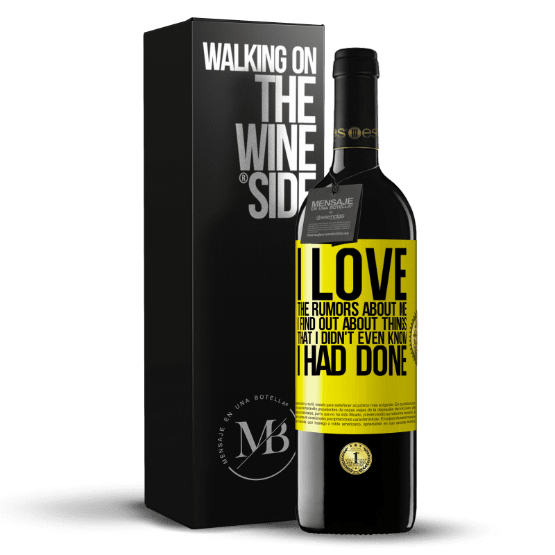 39,95 € Free Shipping | Red Wine RED Edition MBE Reserve I love the rumors about me, I find out about things that I didn't even know I had done Yellow Label. Customizable label Reserve 12 Months Harvest 2014 Tempranillo