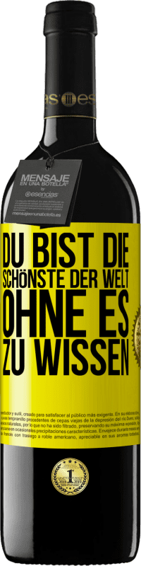 Kostenloser Versand | Rotwein RED Ausgabe MBE Reserve Du bist die Schönste der Welt, ohne es zu wissen Gelbes Etikett. Anpassbares Etikett Reserve 12 Monate Ernte 2014 Tempranillo