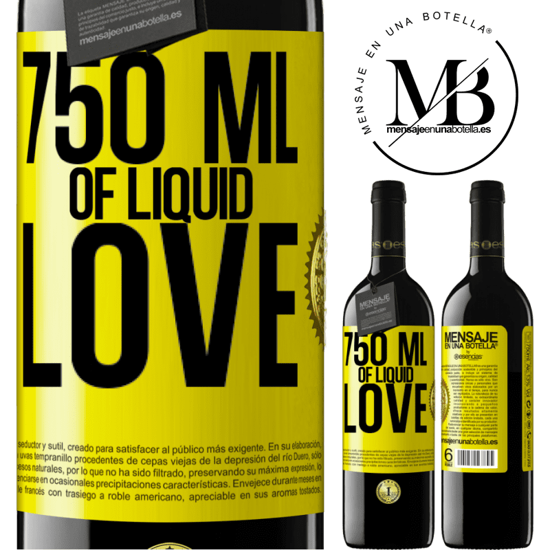 24,95 € Free Shipping | Red Wine RED Edition Crianza 6 Months 750 ml of liquid love Yellow Label. Customizable label Aging in oak barrels 6 Months Harvest 2019 Tempranillo