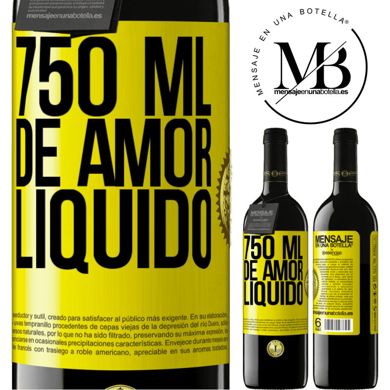 39,95 € Envio grátis | Vinho tinto Edição RED MBE Reserva 750 ml de amor líquido Etiqueta Amarela. Etiqueta personalizável Reserva 12 Meses Colheita 2015 Tempranillo