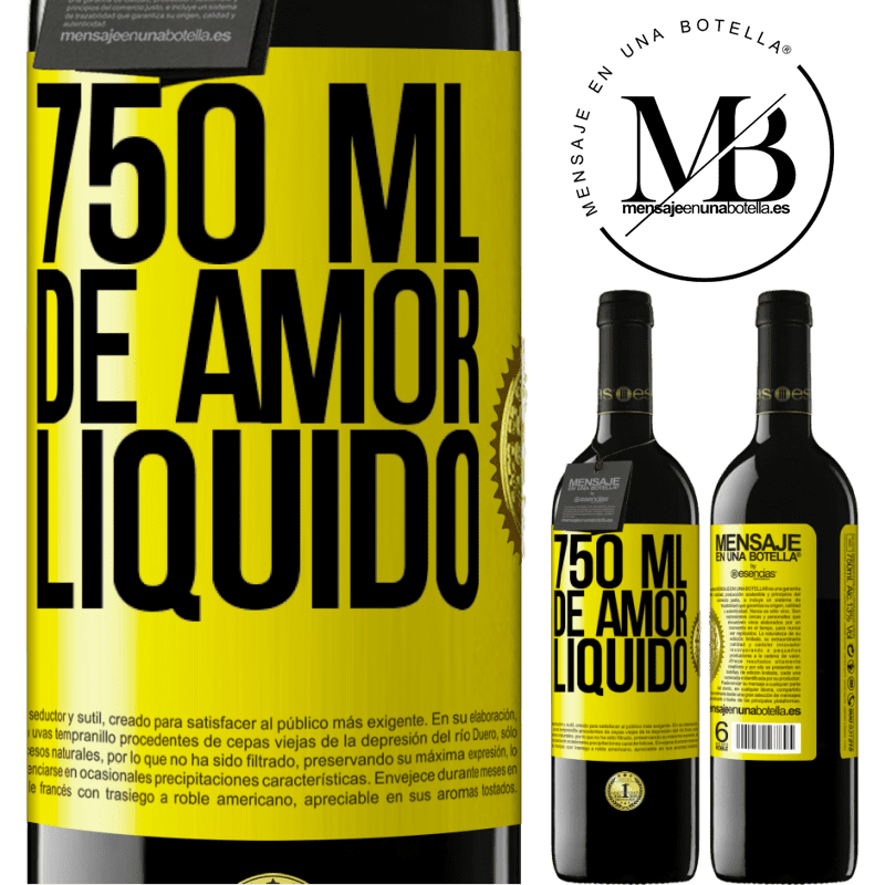 39,95 € Envio grátis | Vinho tinto Edição RED MBE Reserva 750 ml de amor líquido Etiqueta Amarela. Etiqueta personalizável Reserva 12 Meses Colheita 2016 Tempranillo