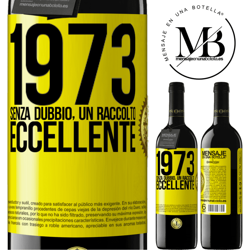 39,95 € Spedizione Gratuita | Vino rosso Edizione RED MBE Riserva 1973. Senza dubbio, un raccolto eccellente Etichetta Gialla. Etichetta personalizzabile Riserva 12 Mesi Raccogliere 2014 Tempranillo