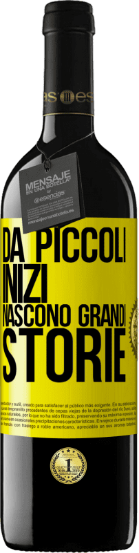 39,95 € Spedizione Gratuita | Vino rosso Edizione RED MBE Riserva Da piccoli inizi nascono grandi storie Etichetta Gialla. Etichetta personalizzabile Riserva 12 Mesi Raccogliere 2014 Tempranillo