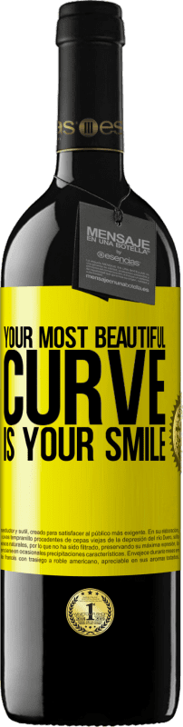 39,95 € | Red Wine RED Edition MBE Reserve Your most beautiful curve is your smile Yellow Label. Customizable label Reserve 12 Months Harvest 2015 Tempranillo