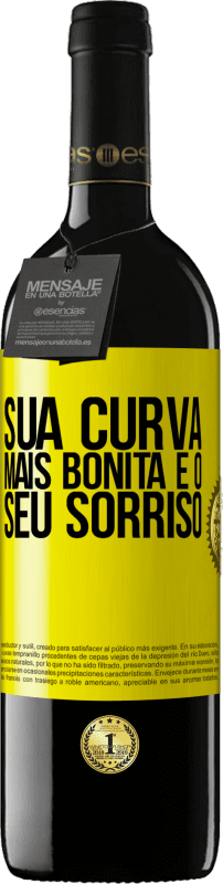 39,95 € | Vinho tinto Edição RED MBE Reserva Sua curva mais bonita é o seu sorriso Etiqueta Amarela. Etiqueta personalizável Reserva 12 Meses Colheita 2016 Tempranillo