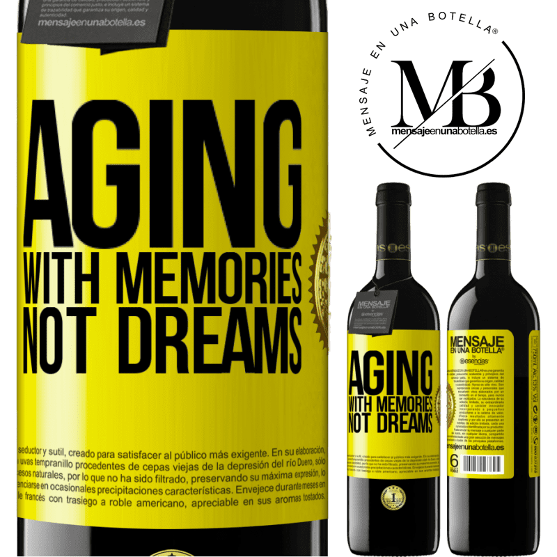24,95 € Free Shipping | Red Wine RED Edition Crianza 6 Months Aging with memories, not dreams Yellow Label. Customizable label Aging in oak barrels 6 Months Harvest 2019 Tempranillo