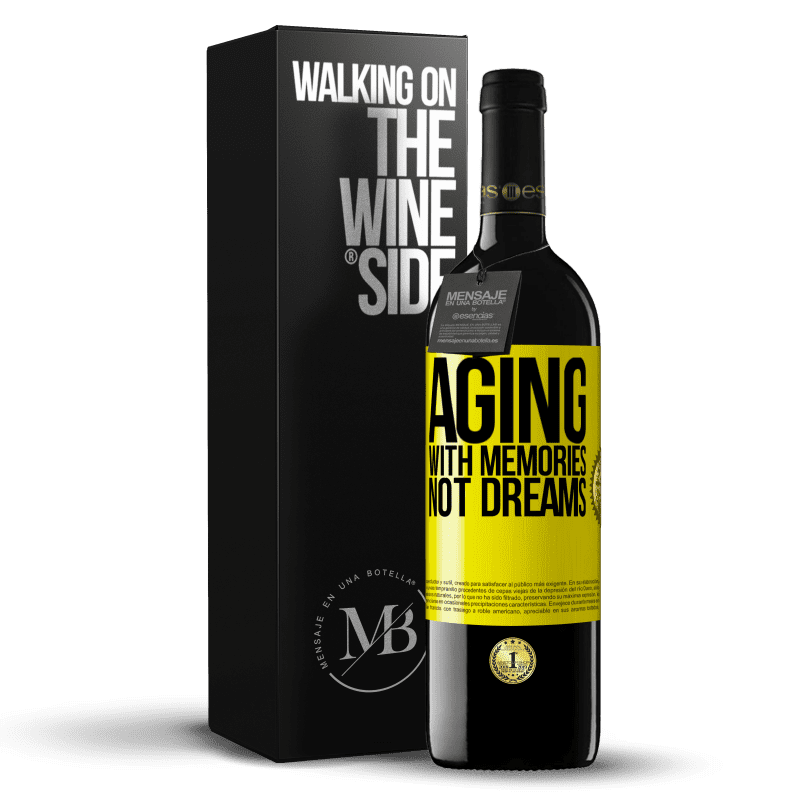 39,95 € Free Shipping | Red Wine RED Edition MBE Reserve Aging with memories, not dreams Yellow Label. Customizable label Reserve 12 Months Harvest 2014 Tempranillo