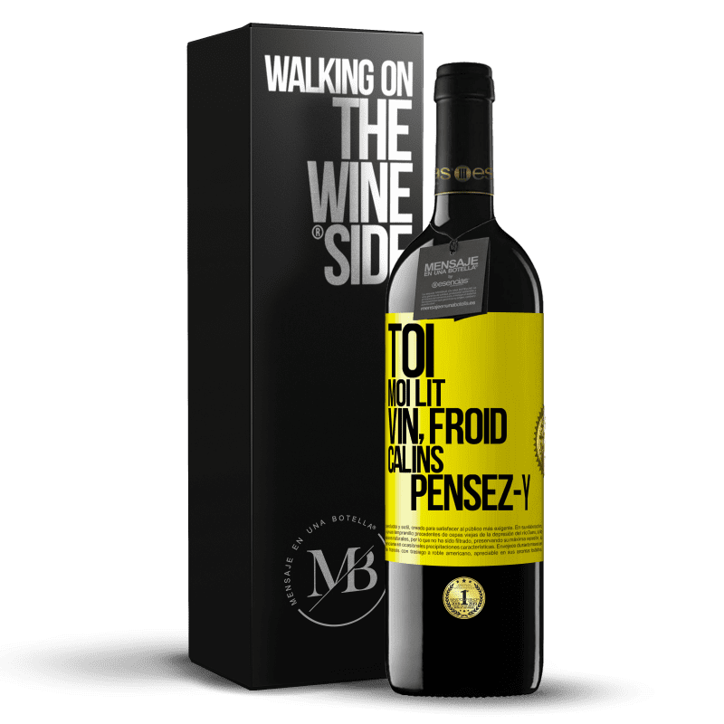 39,95 € Envoi gratuit | Vin rouge Édition RED MBE Réserve Toi, moi lit, vin froid, câlins Pensez-y Étiquette Jaune. Étiquette personnalisable Réserve 12 Mois Récolte 2016 Tempranillo