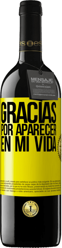 39,95 € Envío gratis | Vino Tinto Edición RED MBE Reserva Gracias por aparecer en mi vida Etiqueta Amarilla. Etiqueta personalizable Reserva 12 Meses Cosecha 2016 Tempranillo
