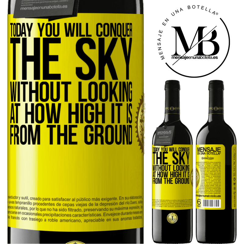 24,95 € Free Shipping | Red Wine RED Edition Crianza 6 Months Today you will conquer the sky, without looking at how high it is from the ground Yellow Label. Customizable label Aging in oak barrels 6 Months Harvest 2019 Tempranillo