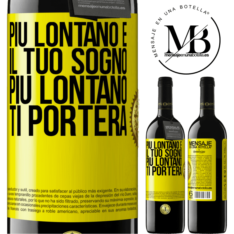 39,95 € Spedizione Gratuita | Vino rosso Edizione RED MBE Riserva Più lontano è il tuo sogno, più lontano ti porterà Etichetta Gialla. Etichetta personalizzabile Riserva 12 Mesi Raccogliere 2016 Tempranillo