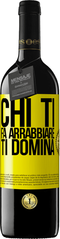 39,95 € | Vino rosso Edizione RED MBE Riserva Chi ti fa arrabbiare ti domina Etichetta Gialla. Etichetta personalizzabile Riserva 12 Mesi Raccogliere 2015 Tempranillo