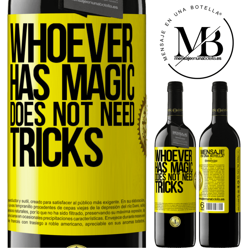 24,95 € Free Shipping | Red Wine RED Edition Crianza 6 Months Whoever has magic does not need tricks Yellow Label. Customizable label Aging in oak barrels 6 Months Harvest 2019 Tempranillo