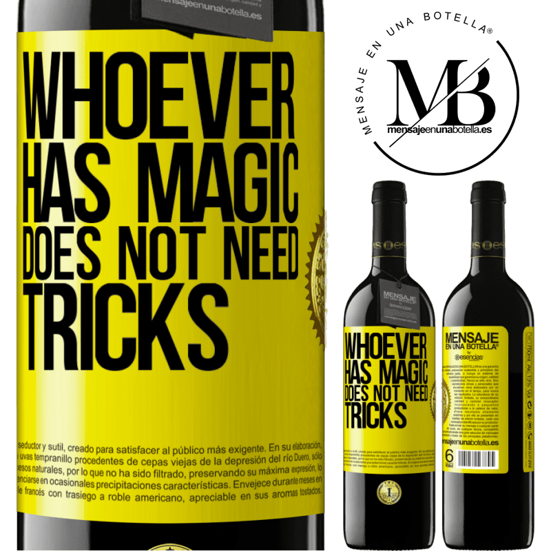 39,95 € Free Shipping | Red Wine RED Edition MBE Reserve Whoever has magic does not need tricks Yellow Label. Customizable label Reserve 12 Months Harvest 2015 Tempranillo