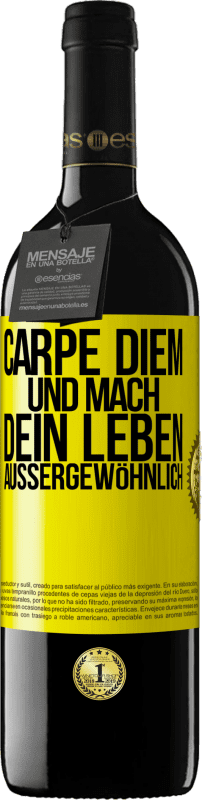 39,95 € Kostenloser Versand | Rotwein RED Ausgabe MBE Reserve Carpe Diem und mach dein Leben außergewöhnlich Gelbes Etikett. Anpassbares Etikett Reserve 12 Monate Ernte 2014 Tempranillo