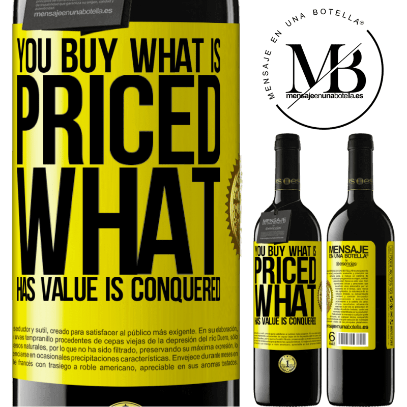 24,95 € Free Shipping | Red Wine RED Edition Crianza 6 Months You buy what is priced. What has value is conquered Yellow Label. Customizable label Aging in oak barrels 6 Months Harvest 2019 Tempranillo