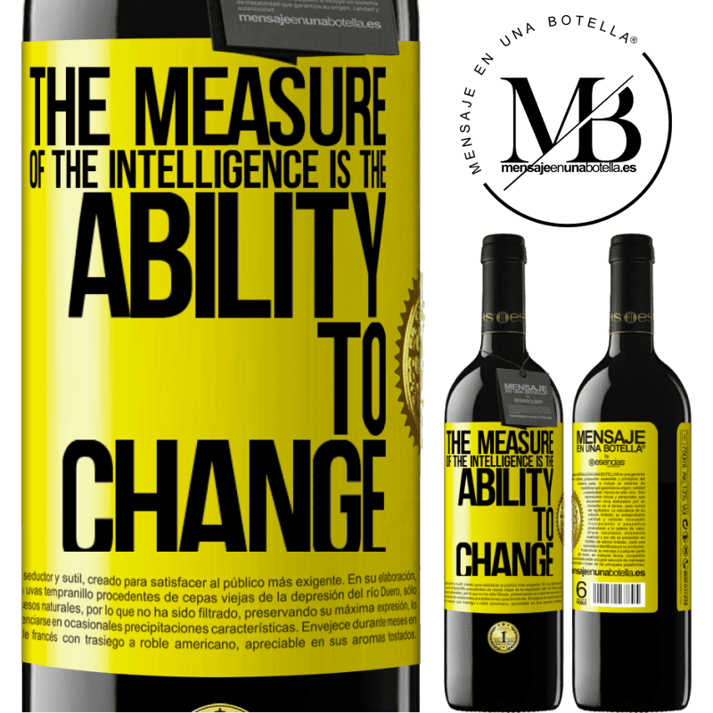 24,95 € Free Shipping | Red Wine RED Edition Crianza 6 Months The measure of the intelligence is the ability to change Yellow Label. Customizable label Aging in oak barrels 6 Months Harvest 2019 Tempranillo
