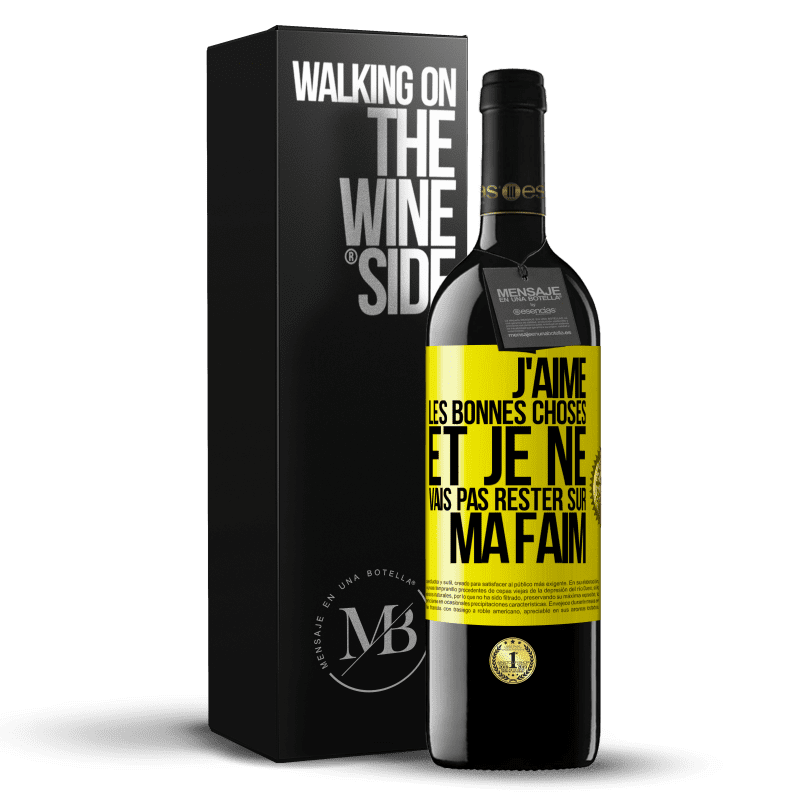 39,95 € Envoi gratuit | Vin rouge Édition RED MBE Réserve J'aime les bonnes choses et je ne vais pas rester sur ma faim Étiquette Jaune. Étiquette personnalisable Réserve 12 Mois Récolte 2016 Tempranillo