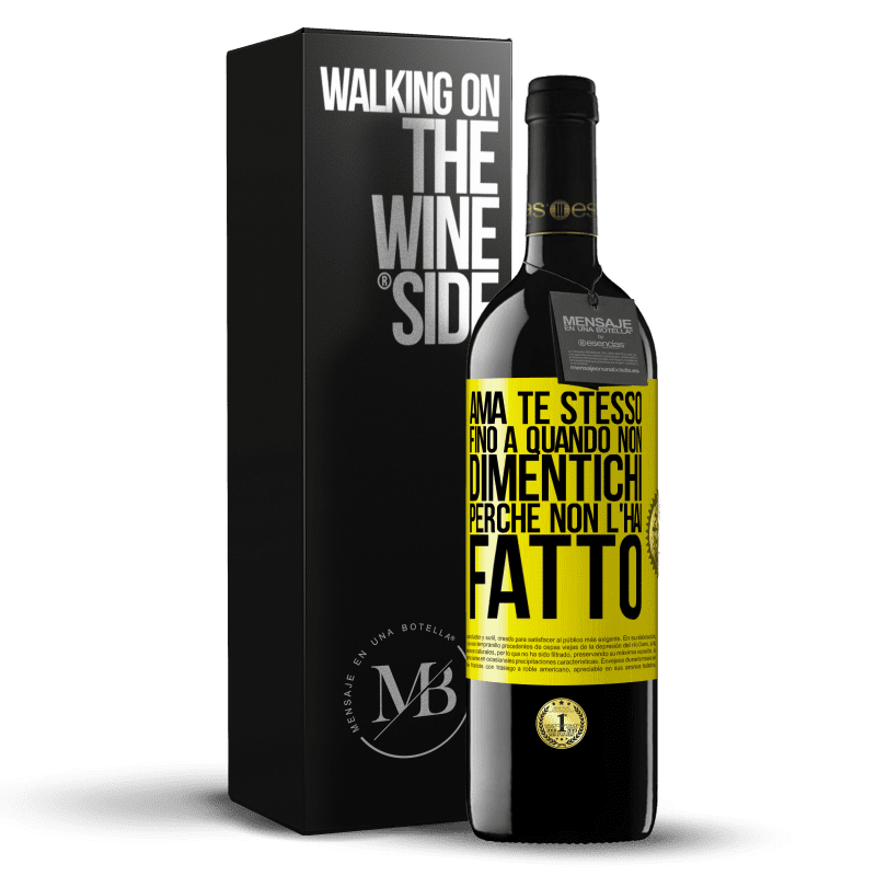 39,95 € Spedizione Gratuita | Vino rosso Edizione RED MBE Riserva Ama te stesso, fino a quando non dimentichi perché non l'hai fatto Etichetta Gialla. Etichetta personalizzabile Riserva 12 Mesi Raccogliere 2016 Tempranillo