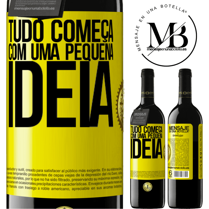 39,95 € Envio grátis | Vinho tinto Edição RED MBE Reserva Tudo começa com uma pequena ideia Etiqueta Amarela. Etiqueta personalizável Reserva 12 Meses Colheita 2016 Tempranillo