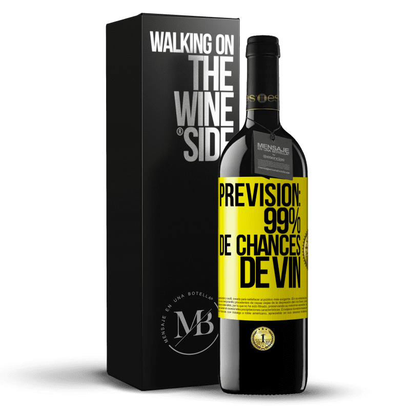 39,95 € Envoi gratuit | Vin rouge Édition RED MBE Réserve Prévision: 99% de chances de vin Étiquette Jaune. Étiquette personnalisable Réserve 12 Mois Récolte 2015 Tempranillo