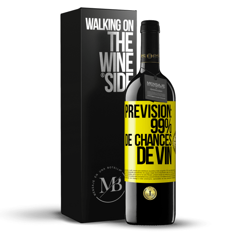 39,95 € Envoi gratuit | Vin rouge Édition RED MBE Réserve Prévision: 99% de chances de vin Étiquette Jaune. Étiquette personnalisable Réserve 12 Mois Récolte 2016 Tempranillo
