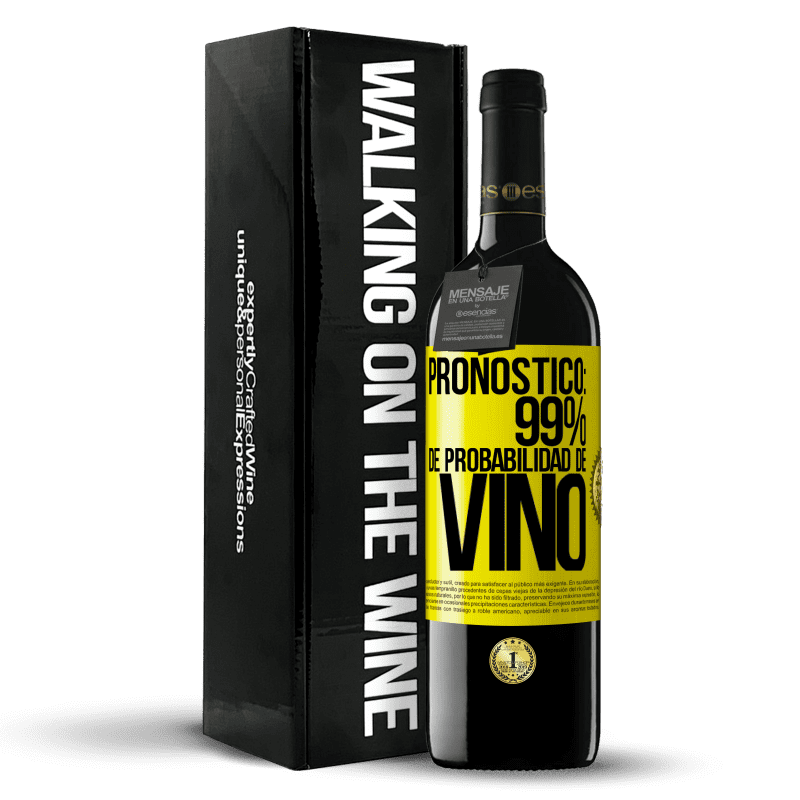39,95 € Envío gratis | Vino Tinto Edición RED MBE Reserva Pronóstico: 99% de probabilidad de vino Etiqueta Amarilla. Etiqueta personalizable Reserva 12 Meses Cosecha 2016 Tempranillo