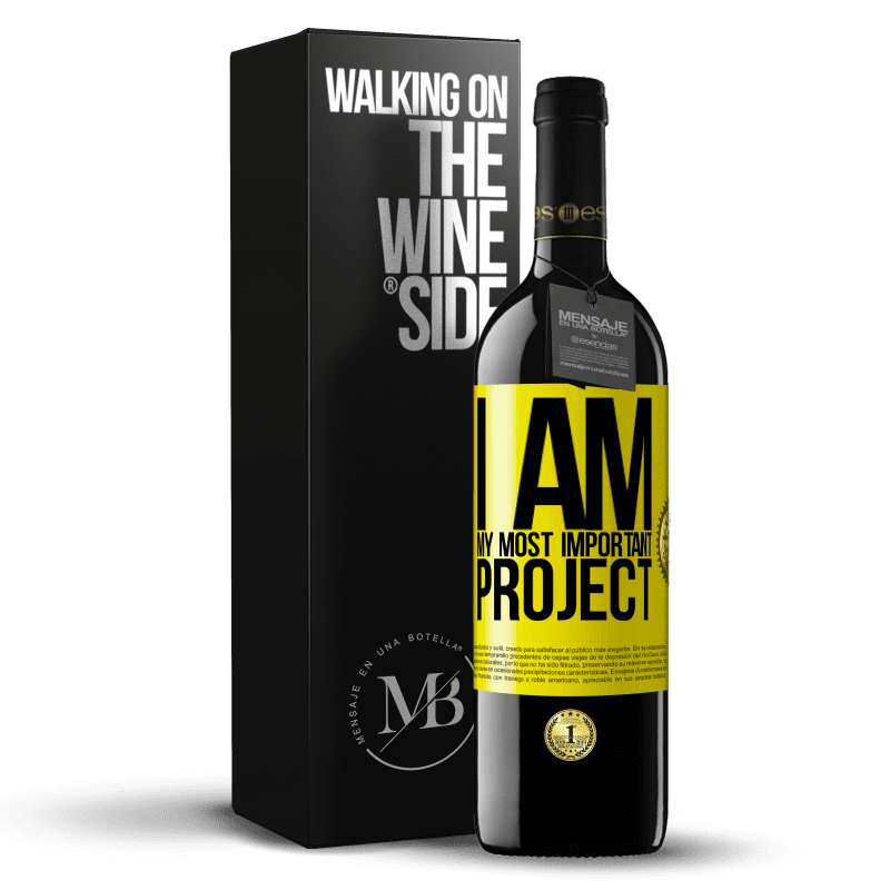 39,95 € Free Shipping | Red Wine RED Edition MBE Reserve I am my most important project Yellow Label. Customizable label Reserve 12 Months Harvest 2014 Tempranillo